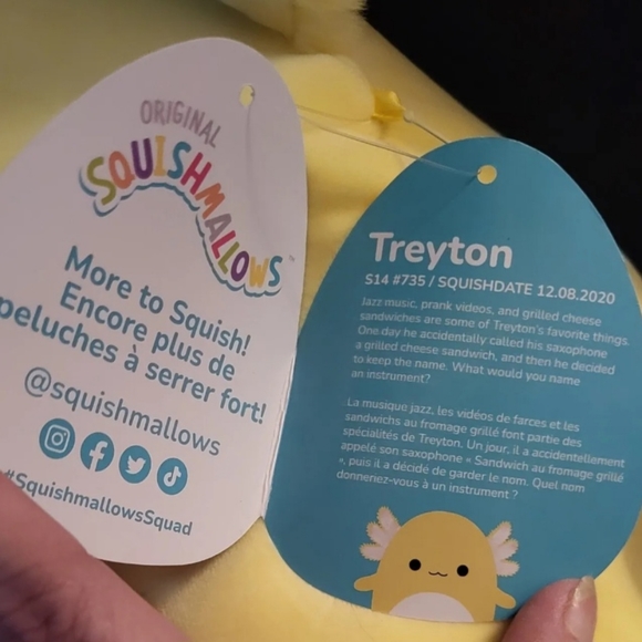 Squishmallows Original Kellytoy 14" Treyton The Axolotl. Brand New With Tags. - Picture 5 of 6